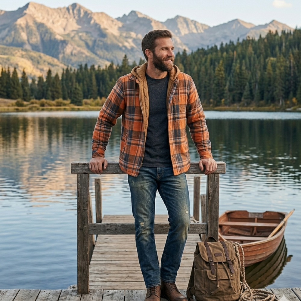 Icone™ CheckeredJacket: Winter Capuchon Toevallig Geruite Jasje