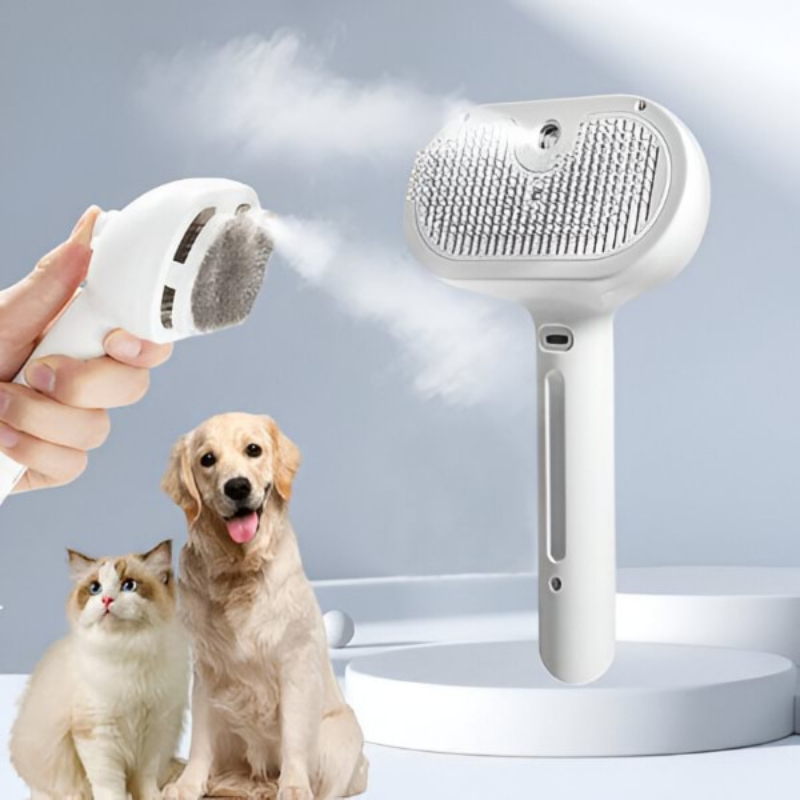 DogCatFri™ PetSteamer: 2-In-1 Spuit Verzorgingsborstel Stoomboot Huisdieren