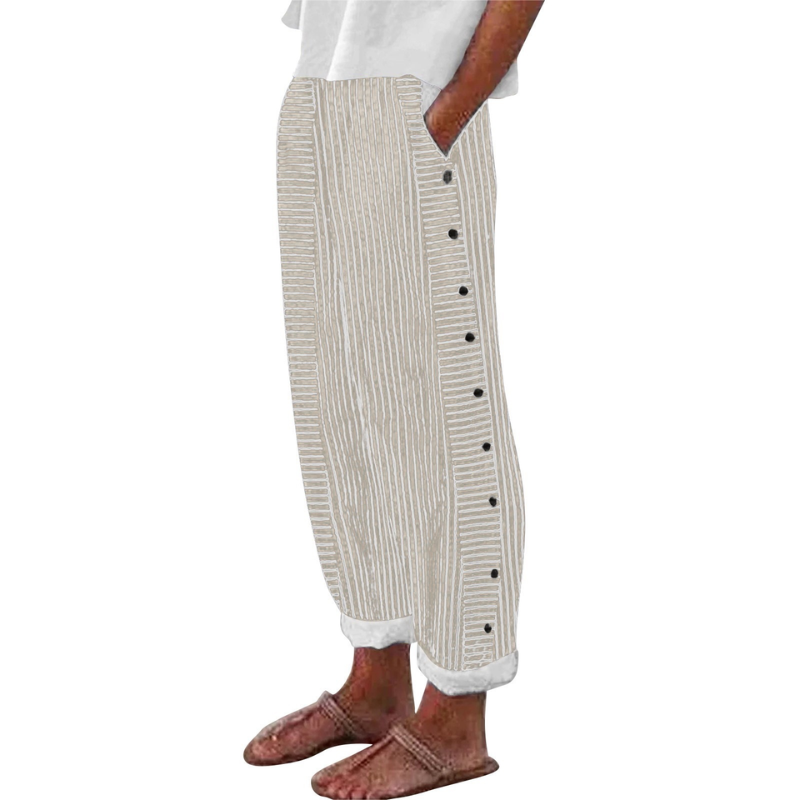Icone™ StripePants: Comfortabele Mode Stripe Broek Met Zakken