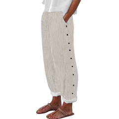 Icone™ StripePants: Comfortabele Mode Stripe Broek Met Zakken