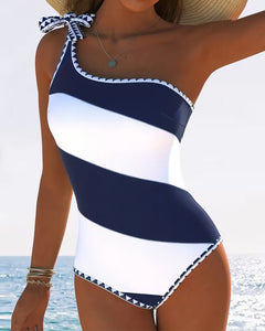 Icone™ StripedSwimwear: Elegante Comfortabele Pasvorm Eén Stuk Gestreepte Ontwerp Badmode