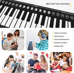 Kletshuts™ PortablePiano: Lichtgewicht Muziek Roll-Up Draagbare Piano Toetsenbord