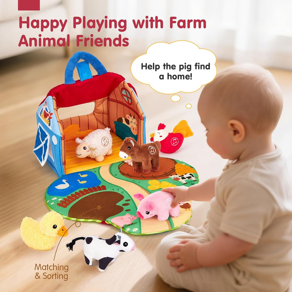 Kletshuts™ FarmPlayset: Interactief Dier Leer Speelgoed Met Draagbaar Speelhuisje