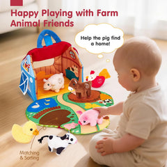 Kletshuts™ FarmPlayset: Interactief Dier Leer Speelgoed Met Draagbaar Speelhuisje