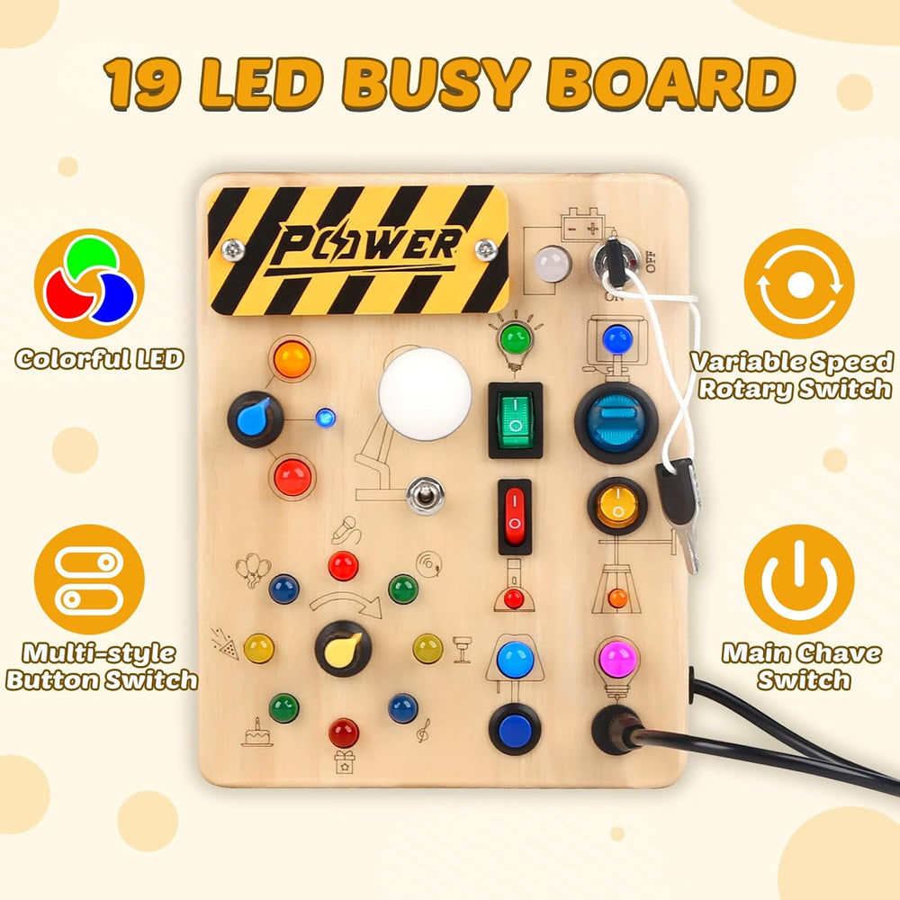 Kletshuts™ SensoryBoard - Montessori Sensorisch Bord Met Lichten En Schakelaars