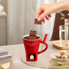 Globetrek° FondueMug – Keramiek Elegant Chocolade Fondue Mok Met Roerder