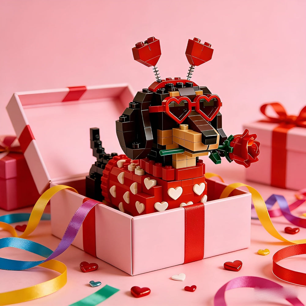 Kletshuts™ DachshundBlocks - Miniatuur DIY Teckel Blokken Gebouw Set