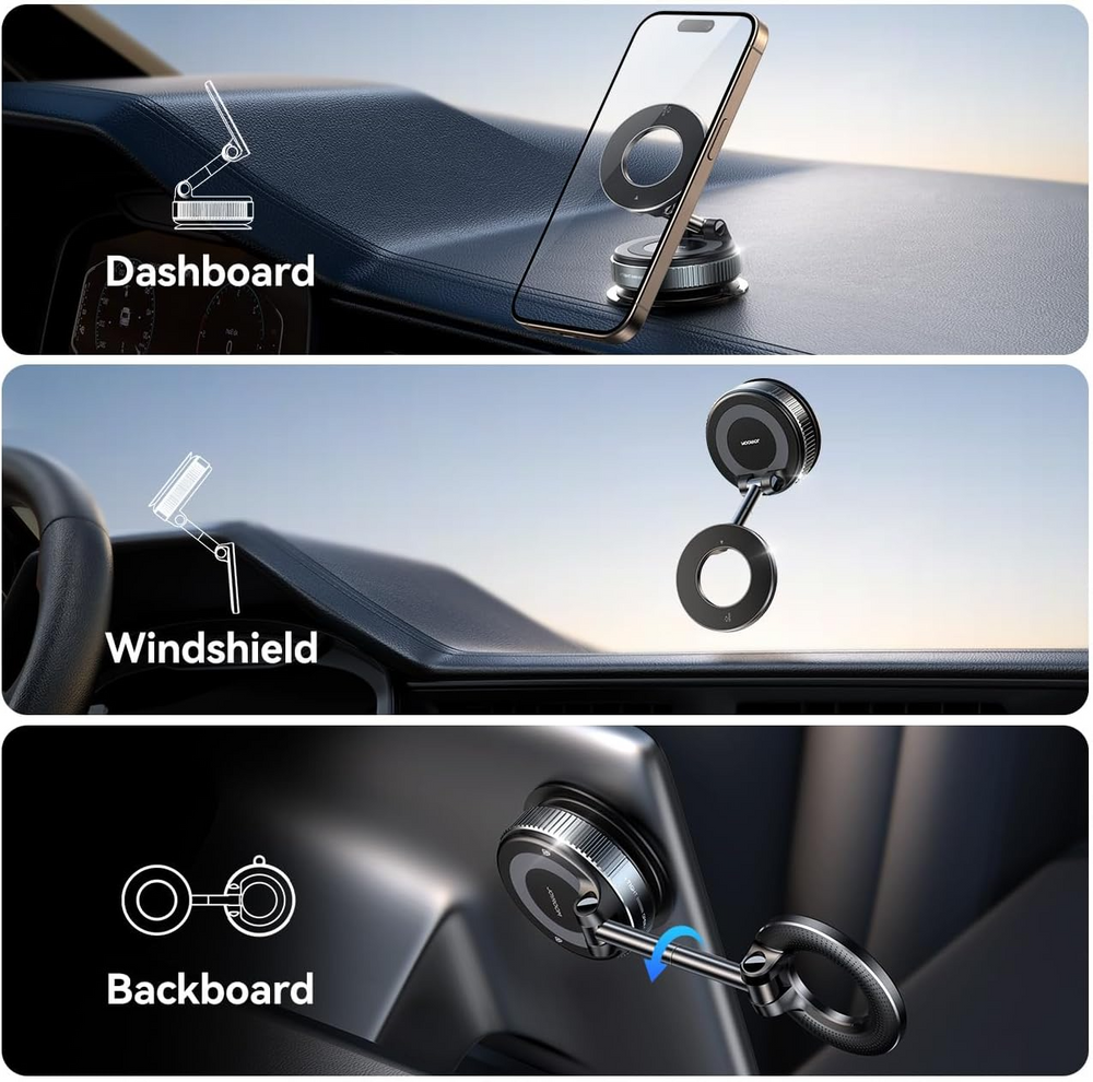 Holder360° MagneticMount 1+1 GRATIS: Draaibare Opvouwbare Verstelbare Universele Telefoon Magnetische Bevestiging