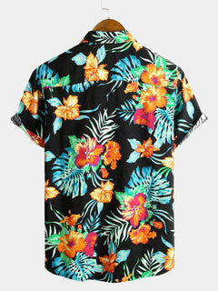 Icone™ VersatileShirt: Heren Veelzijdig Patroon Kort Mouw Knop Omlaag Shirt