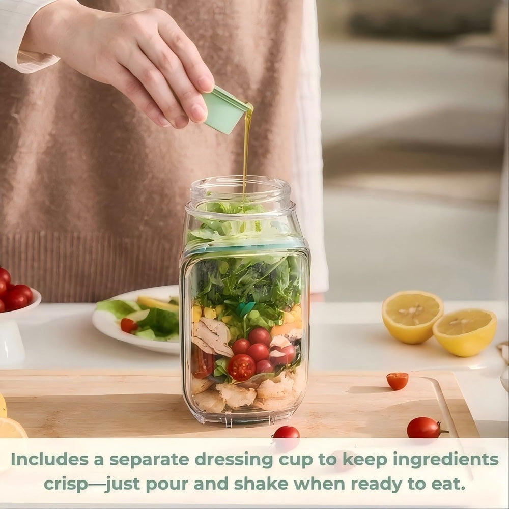 Globetrek° SaladJar 1+1 GRATIS: Handig Onderweg Verse Snack- En Saladepot