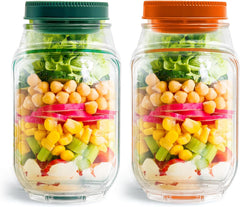 Globetrek° SaladJar 1+1 GRATIS: Handig Onderweg Verse Snack- En Saladepot