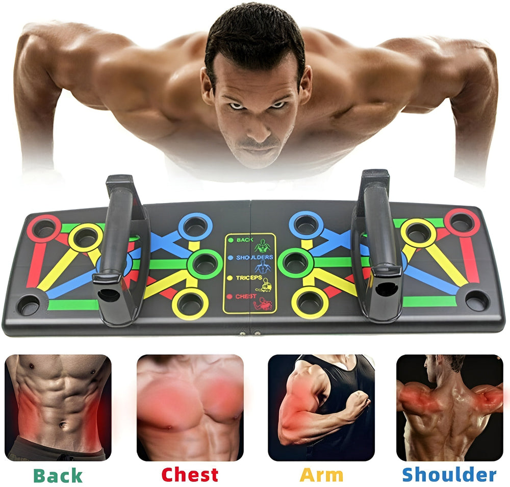 MuscleBoard: Professionele Kleur-Gecodeerde Opvouwbare Opdruk-Gerichte Training Spier Bord