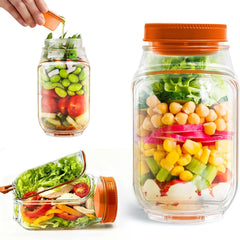 Globetrek° SaladJar 1+1 GRATIS: Handig Onderweg Verse Snack- En Saladepot