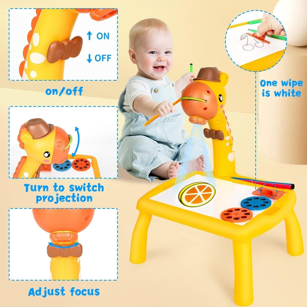 Kletshuts™ DrawingTable: Kids Teken- en Kleurprojector Giraffe Tafel