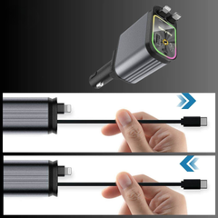 AutoCharge™ 120W | 4-in-1 Oplader, Super-Snel, RGB Sterrenhemel!
