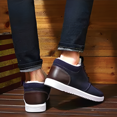 Happy™ SnugShoes: Stijlvolle Heren Winter Hoge-Snee Knus Veterschoenen