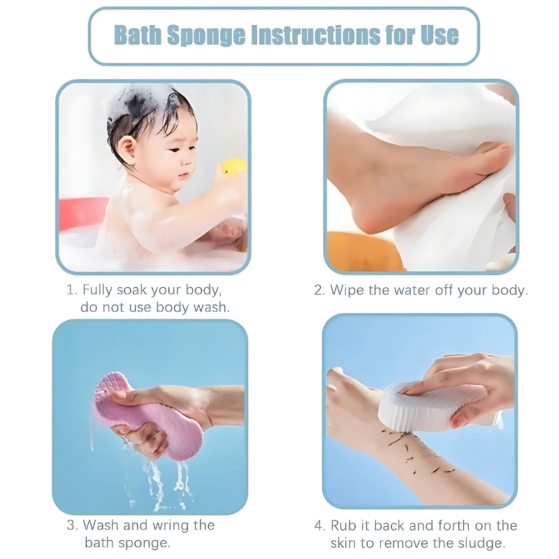 ExfoliatingSponge 1+1 GRATIS - Zacht Lichaam Exfoliërend Spons Douche Scrubber