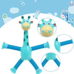 Kletshuts™ StretchyGiraffe: Telescopisch Rekbaar Giraffe Speelgoed Met Zuignap