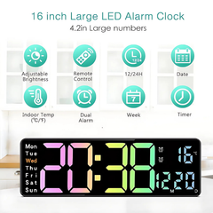 Globetrek° DigitalClock: Groot LED-Scherm Display Digitale Klok