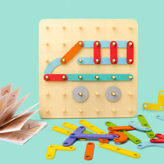 Kletshuts™ PuzzleBoard - Montessori Houten Puzzelbord Set