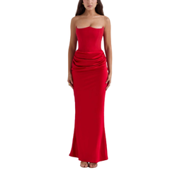 Icone™ VelvetDress: Strapless Maxi Elegante Bodycon Stijl Fluwelen Jurk