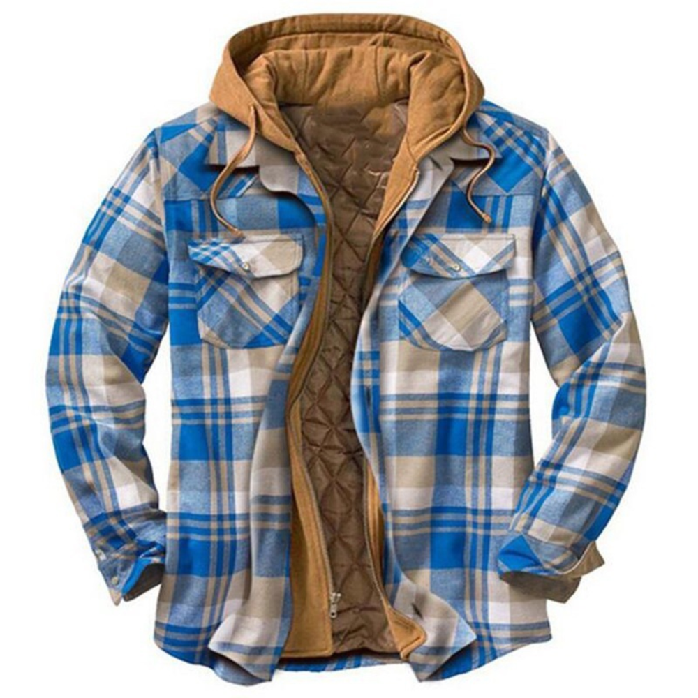 Icone™ CheckeredJacket: Winter Capuchon Toevallig Geruite Jasje