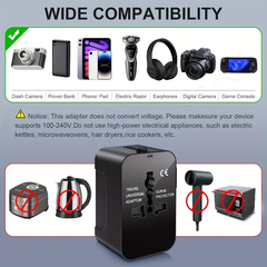 UniversalAdapter - Universele Dual Ports Reizen Compacte Adapter