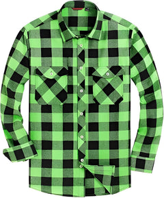 Icone™ CheckeredLongsleeves: Klassieke Casual Knoop-Beneden Geruite Mouwen