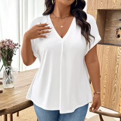Icone™ SimpleTop - Eenvoudige Casual Ademend V-Hals Top Met Plissé Achterkant