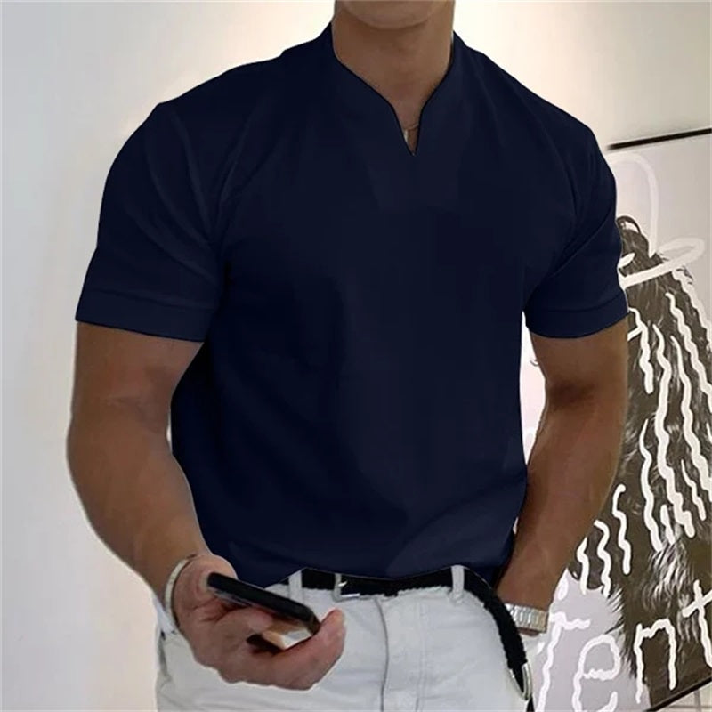 Icone™ MensShirt: Korte Mouw V-Hals Ontwerp Heren T-shirt