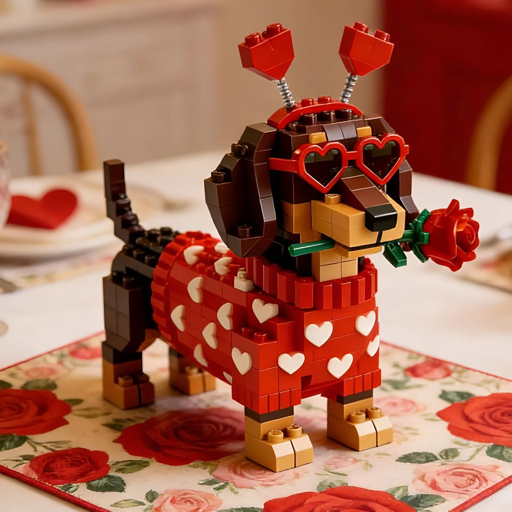 Kletshuts™ DachshundBlocks - Miniatuur DIY Teckel Blokken Gebouw Set