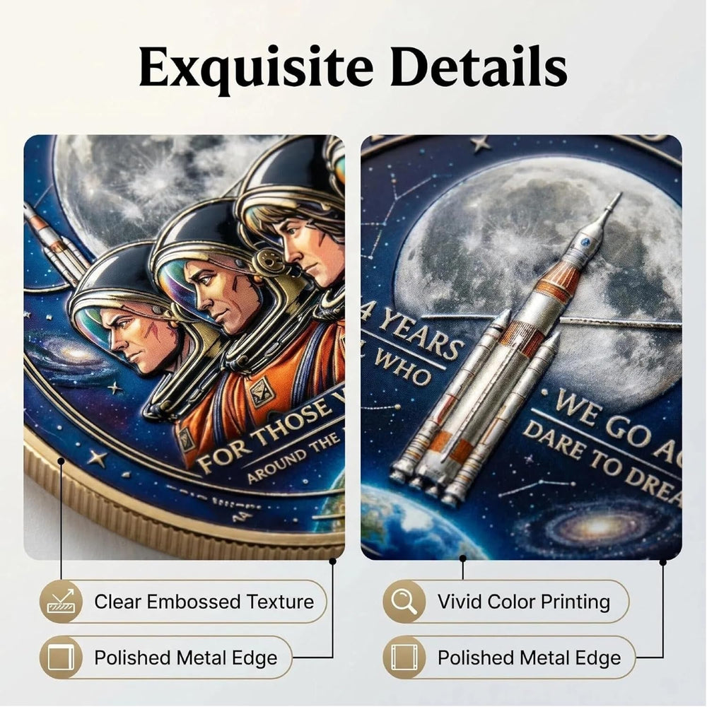 TributeCoin 1+2 GRATIS - Artemis II Lunar Missie Eerbetoon Munt