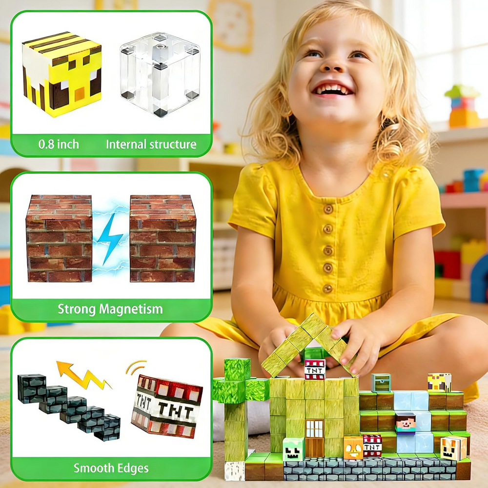 Kletshuts™ MagneticBlocks: Creatief Magnetisch Blokken Tegel Bouwer Set