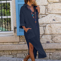 Icone™ ShirtDress: Soepelvallend Overhemd Zijsplit Jurk