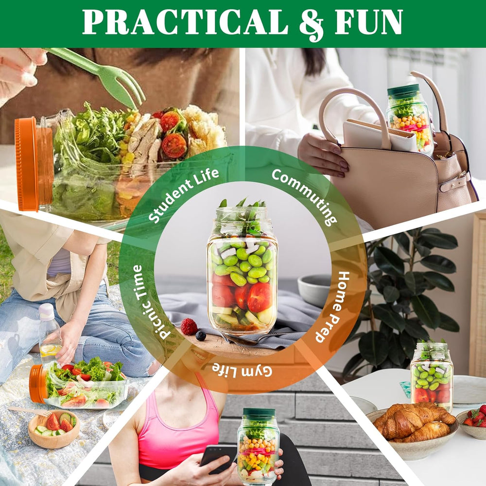 Globetrek° SaladJar 1+1 GRATIS: Handig Onderweg Verse Snack- En Saladepot