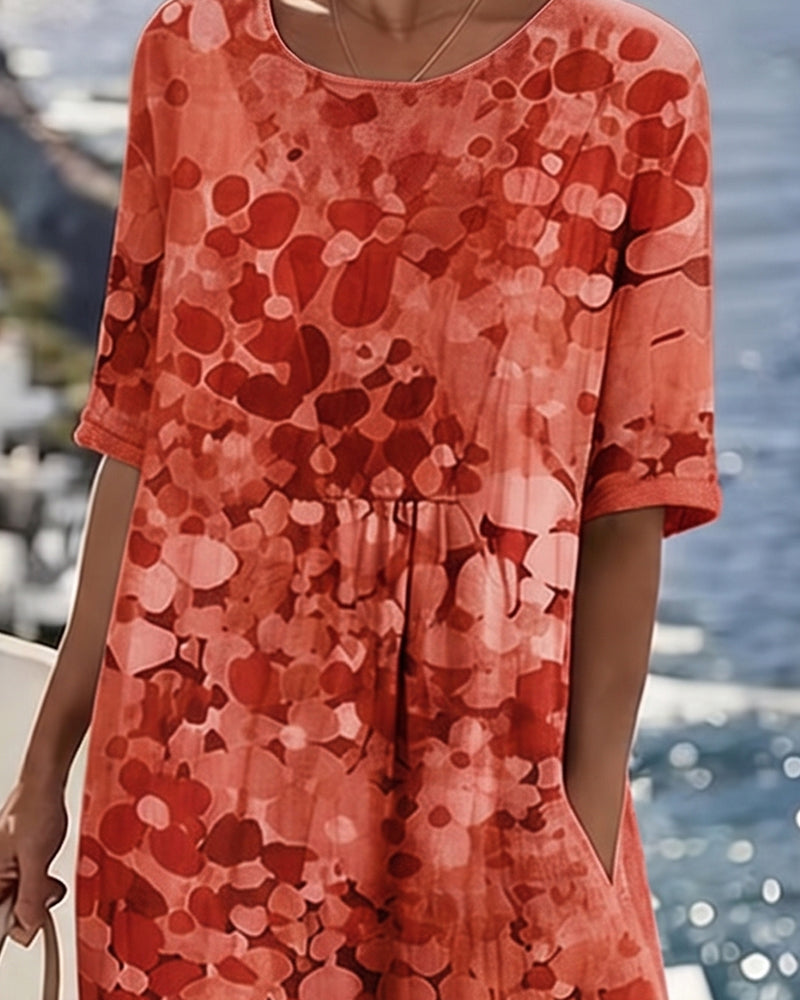 Icone™ PocketDress: Casual Vloeiende Losse Gedrukte Pocket Dress