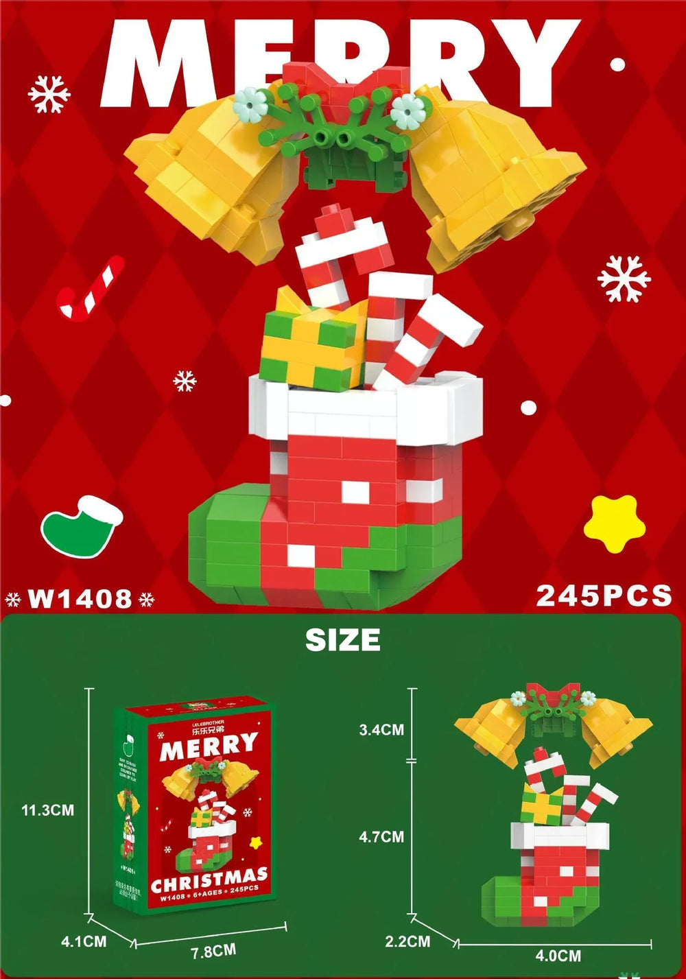 Kletshuts™ HolidayBlocks 1+1 GRATIS: Kinderen Creatievelingen Micro Bouwen Blokken Kerst Vakantie Editie