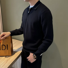 Icone™ PoloSweater: Ontspannen Kraag Gebreide Polo Trui