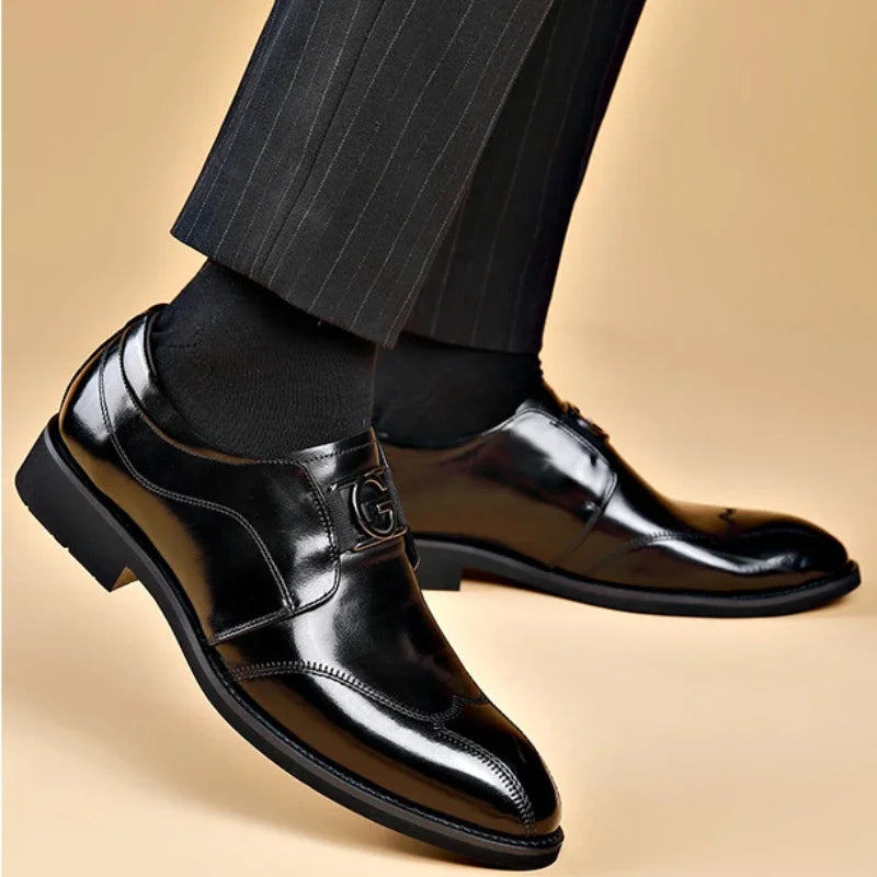 Happy™ ClassyShoes: Luxe Heren Leer Formeel Puntig Stijlvol Schoenen