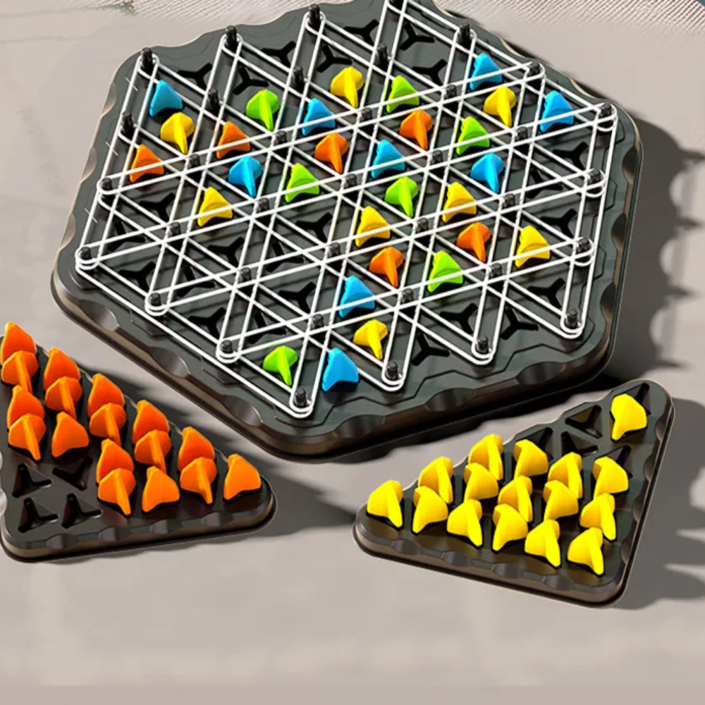 Kletshuts™ ThinkGame - Driehoek Ketting Strategie En Duel Logica Denkspel