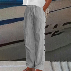 Icone™ StripePants: Comfortabele Mode Stripe Broek Met Zakken