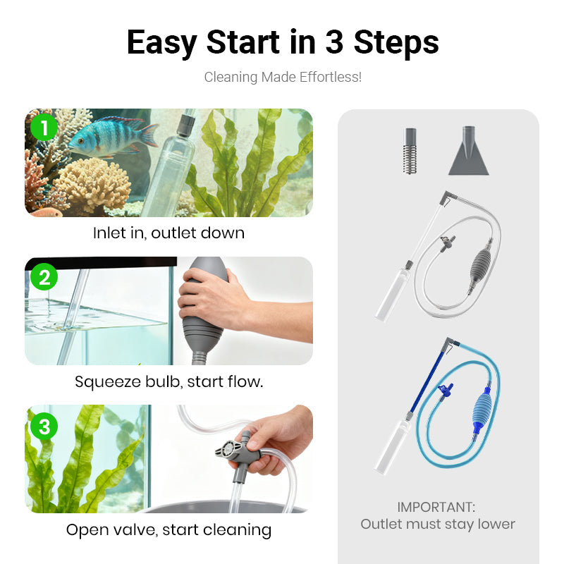 Cleaner Pro° AquariumVacuum: Eenvoudig Te Gebruiken Aquariumstofzuiger Voor Onderhoud