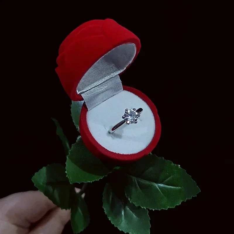 RingBox 1+1 GRATIS: Deluxe Romantische Rode Rozen Ringdoos Houder