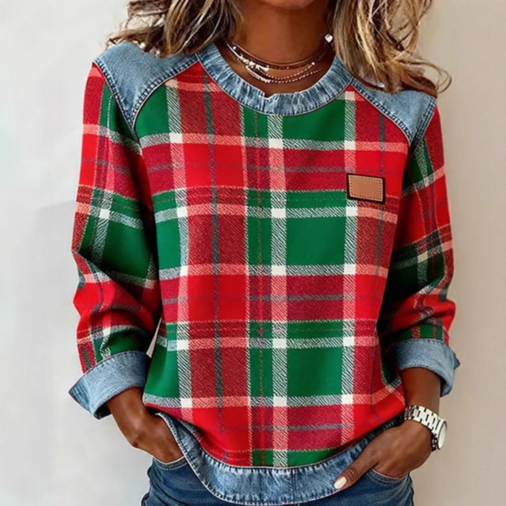 Icone™ PlaidBlouse: Tijdloos Stijlvolle Toevallig Vintage Plaid Bloes