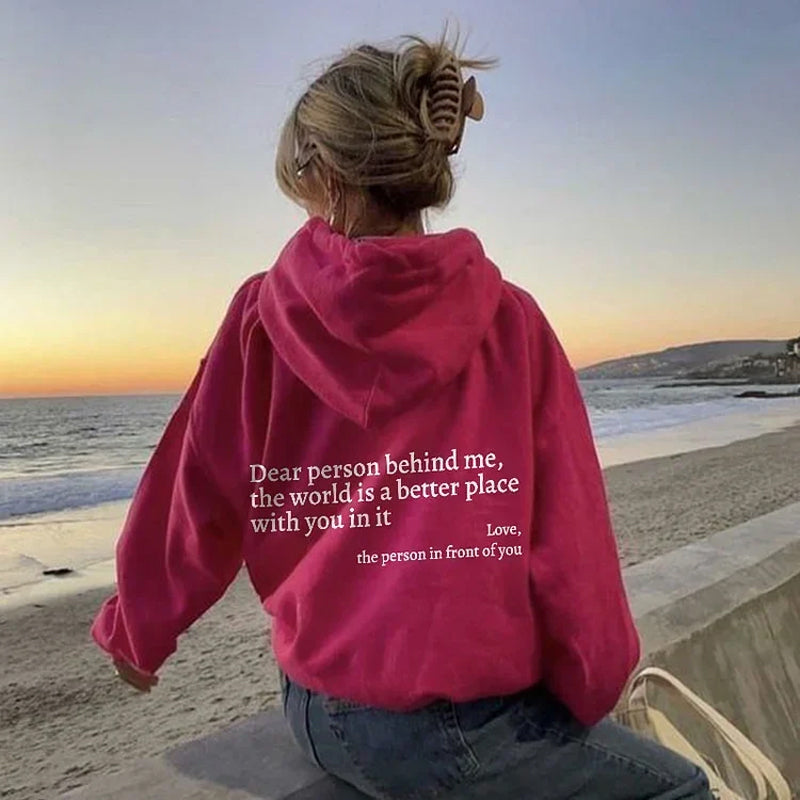 Icone™ DearHoodie: Hoodie Met Voor En Achterkant Opdruk Bericht