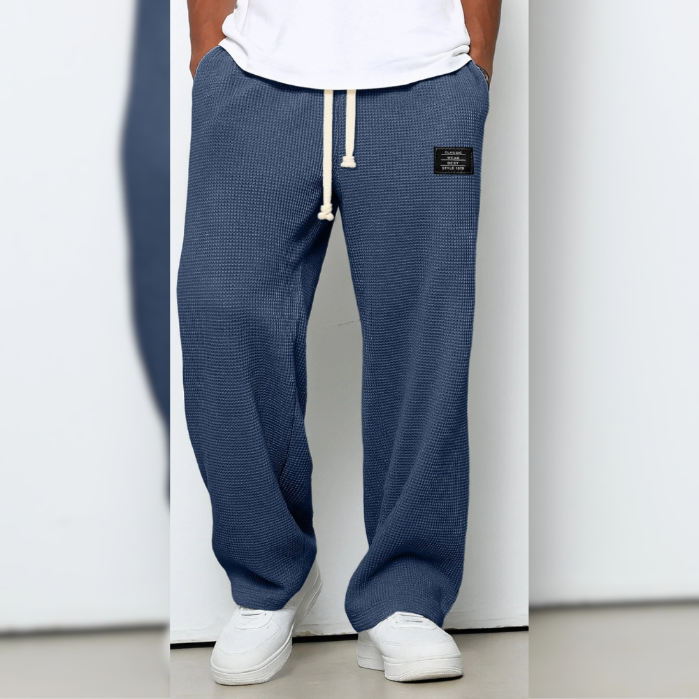 Icone™ WafflePants: Getextureerde Ontspannen Comfortabele Rechte-Pijpen Casual Wafel Broek