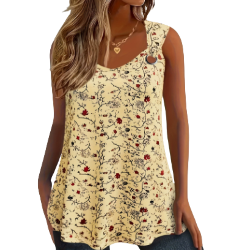 Icone™ SummerTop - Zomer Toevallig Bloemen Mouwloos Bovenkant