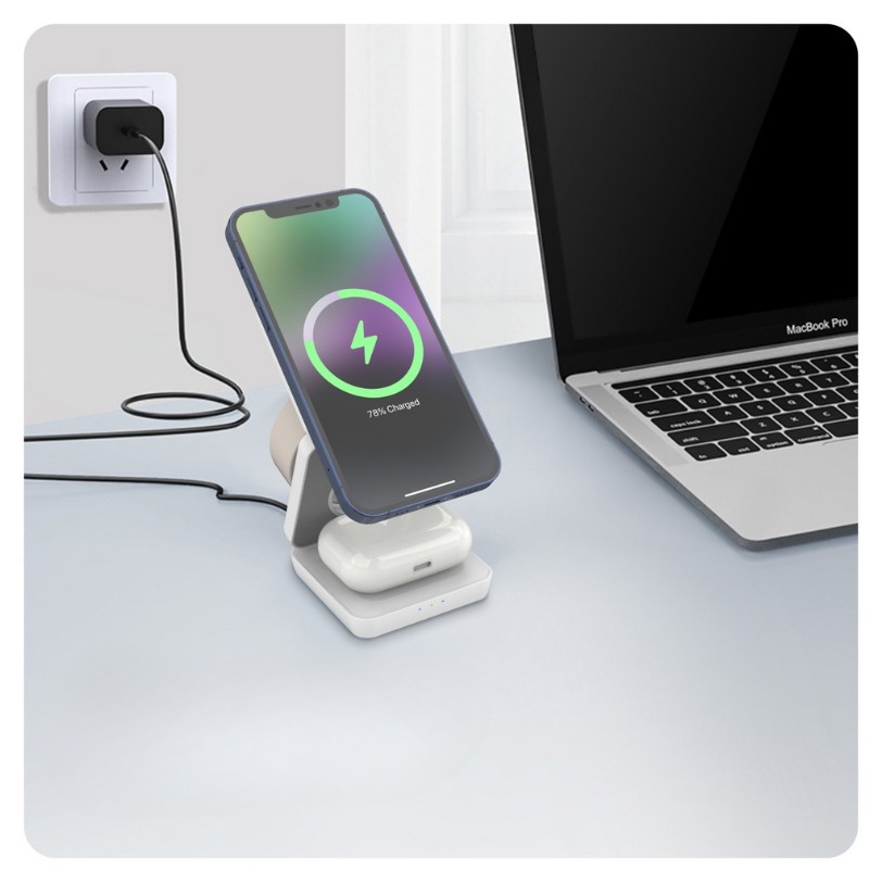 Holder360° MultiCharger: Multifunctioneel Opvouwbaar Magnetisch Oplaad Standaard