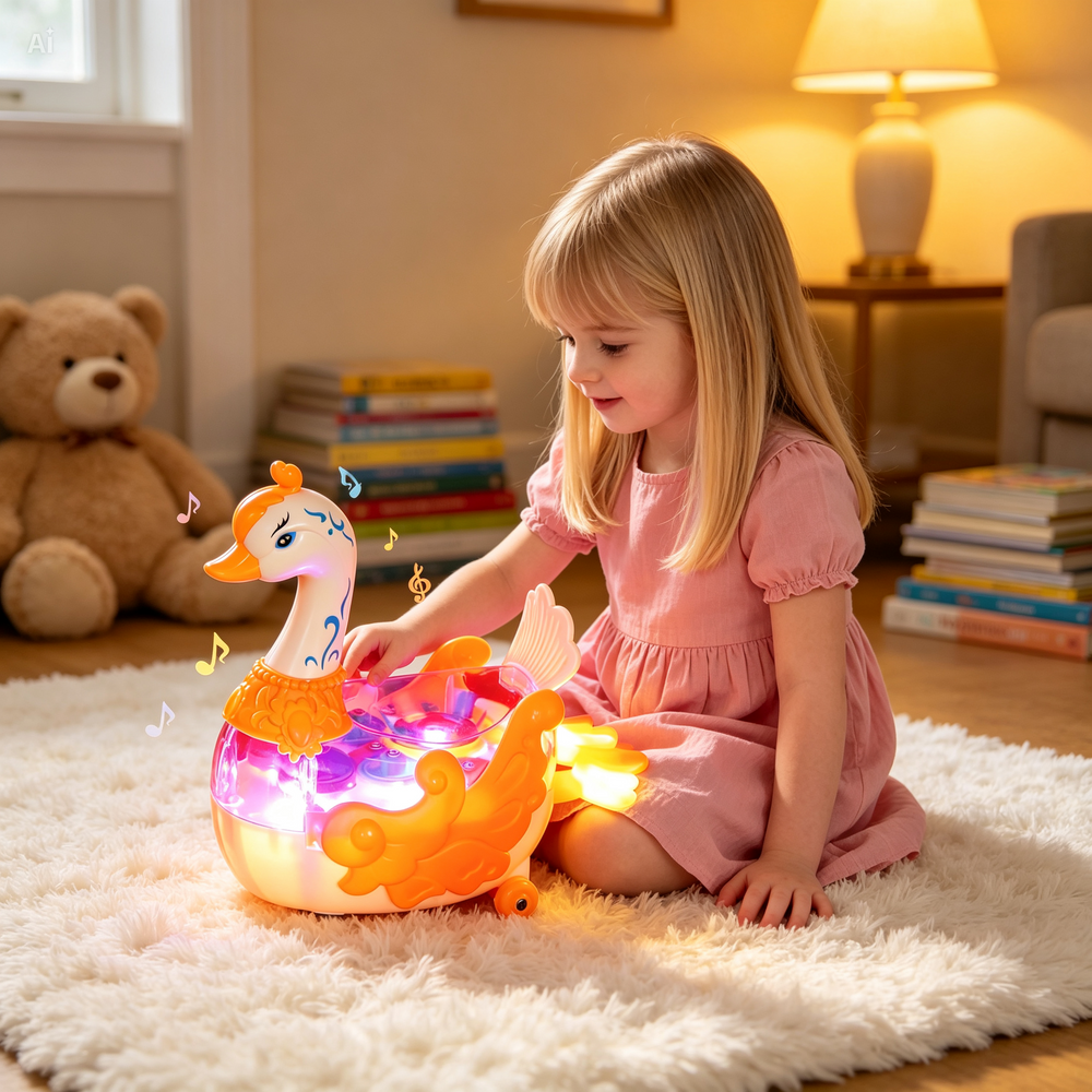 Kletshuts™ SwanToy - LED Transparant Tandwiel Ontwerp Zwanen Speelgoed