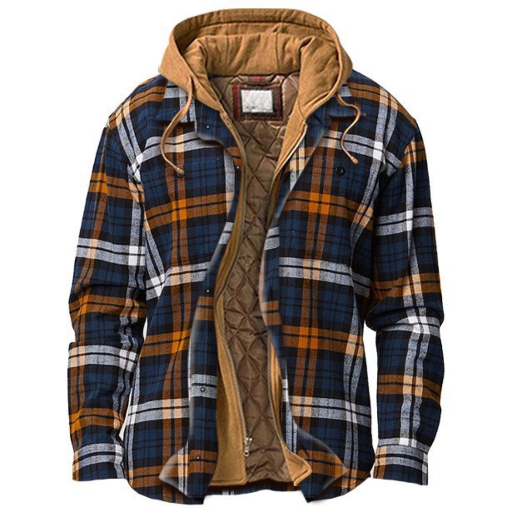 Icone™ CheckeredJacket: Winter Capuchon Toevallig Geruite Jasje